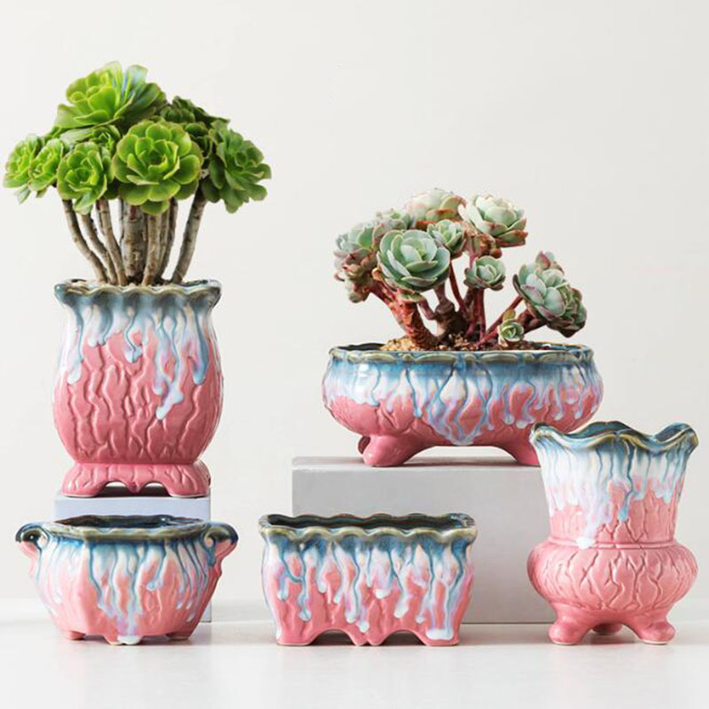Creative Glazed Flowerpot Succ - Bonsai Tree Zen Garden 评论和价格