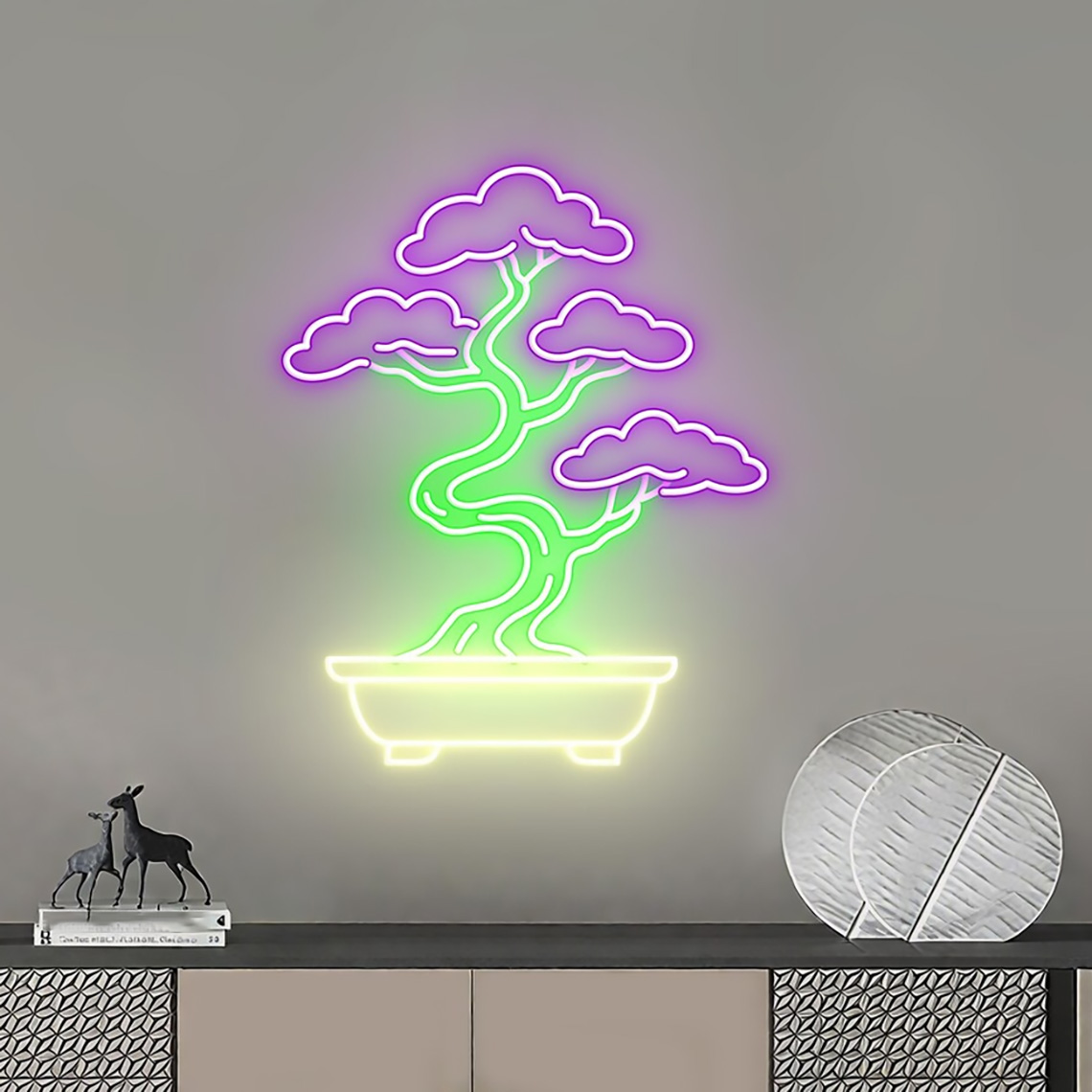 Bonsai Tree Neon Sign Zen Gard - Bonsai Tree Zen Garden 评论和价格