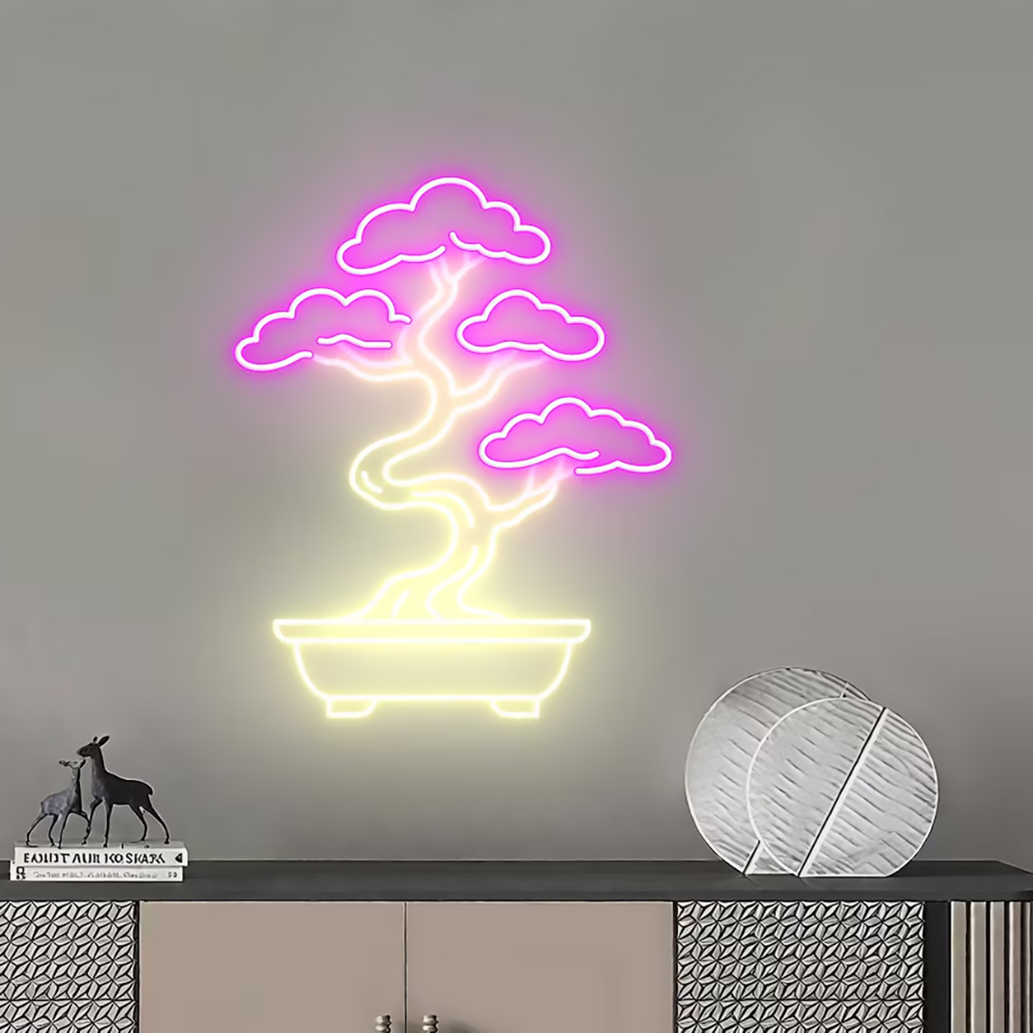 Bonsai Tree Neon Sign Zen Gard - Bonsai Tree Zen Garden 评论和价格